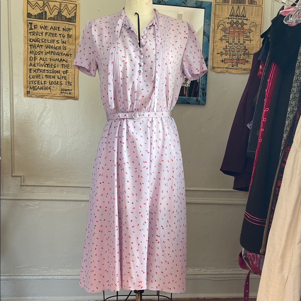 Lavender Button-Up Dress